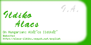 ildiko alacs business card